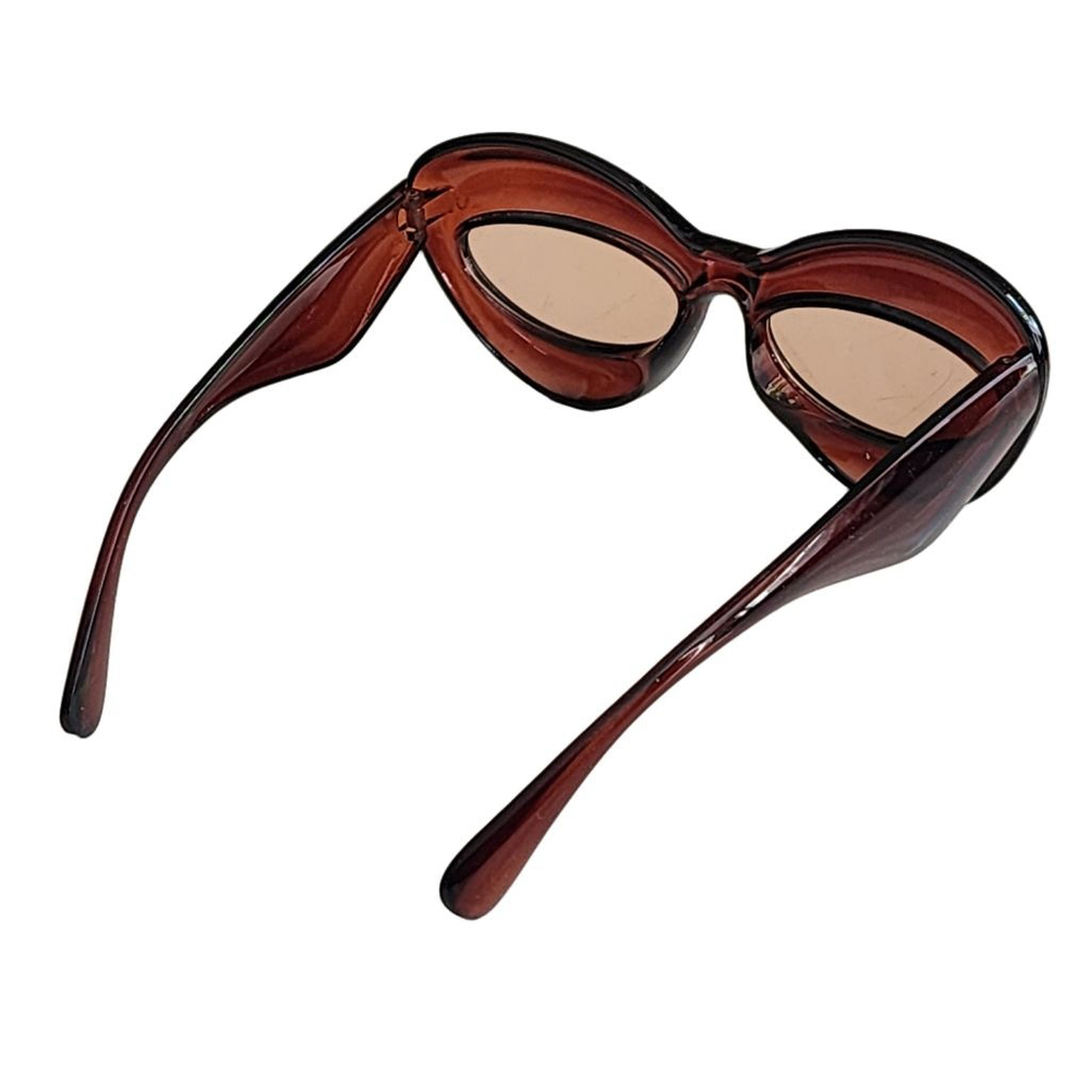 Women's Unbranded Brown Cat Eye Sunglasses One Size - Picture 3 of 3